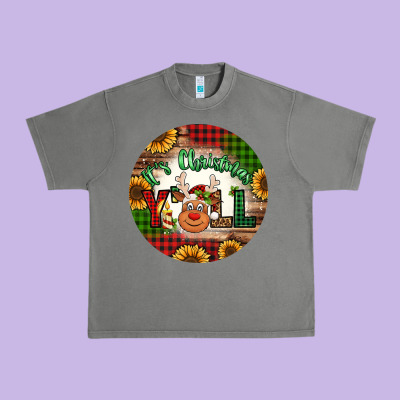 It's Christmas Y'all Reindeer Christmas Urban Heavy Tee Designed By Jasminsmagicworld