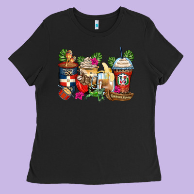 Dominican Republic Coffee Cups Ladies Tee Designed By Zillion Design Studio