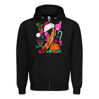 Black Pink Christmas Breast Cancer Ribbon Basketball Zipper Hoodie - BundleAndBundleShop