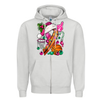 Dove Grey Pink Christmas Breast Cancer Ribbon Basketball Zipper Hoodie - BundleAndBundleShop