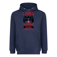 Navy Kids Level 7 Unlocked Awesome Since 2013 Heavyweight Hoodie - Bettercallsaul
