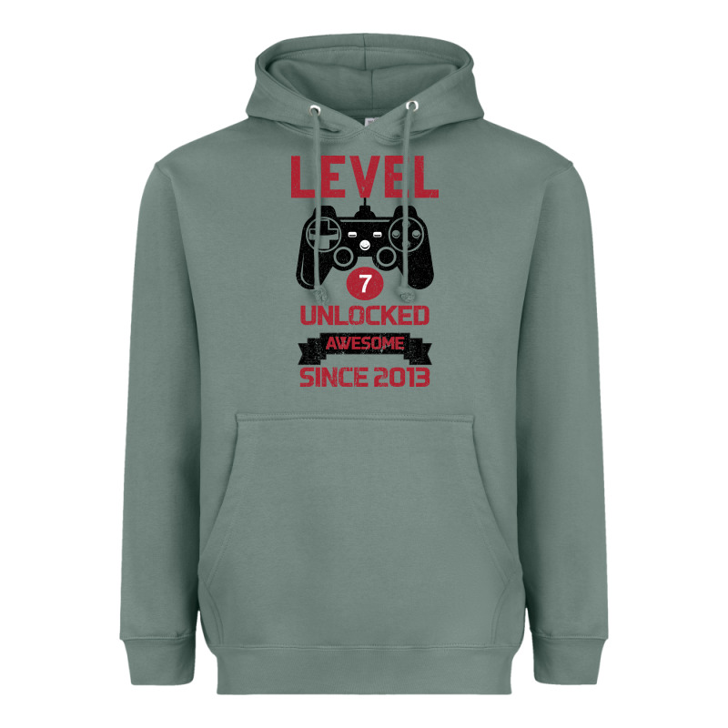 Kids Level 7 Unlocked Awesome Since 2013 Heavyweight Hoodie by Bettercallsaul | Teevron