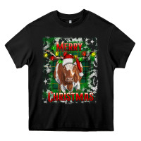 Black merry christmas longhorn cow Heavy Core Tee - RanaPortraitStore
