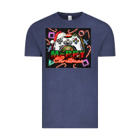 Vintage Denim gamer merry christmas Vintage Tee - NancyCooperArtShop