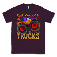 Plum Easily Distracted By Trucks Classic Tee - CowhideDigitalArt