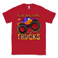 Red Easily Distracted By Trucks Classic Tee - CowhideDigitalArt