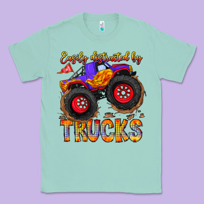 Easily Distracted By Trucks Classic Tee Designed By Cowhidedigitalart