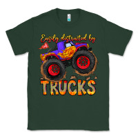 Sports Green Easily Distracted By Trucks Classic Tee - CowhideDigitalArt