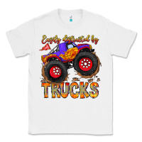 White Easily Distracted By Trucks Classic Tee - CowhideDigitalArt