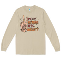 Mushroom more tattoos less anxiety Long Sleeve Tee - MaliasSmallBusiness