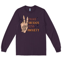 Plum more tattoos less anxiety Long Sleeve Tee - MaliasSmallBusiness