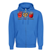 True Royal Peace Love Hot Chocolate Zipper Hoodie - BundleAndBundleShop