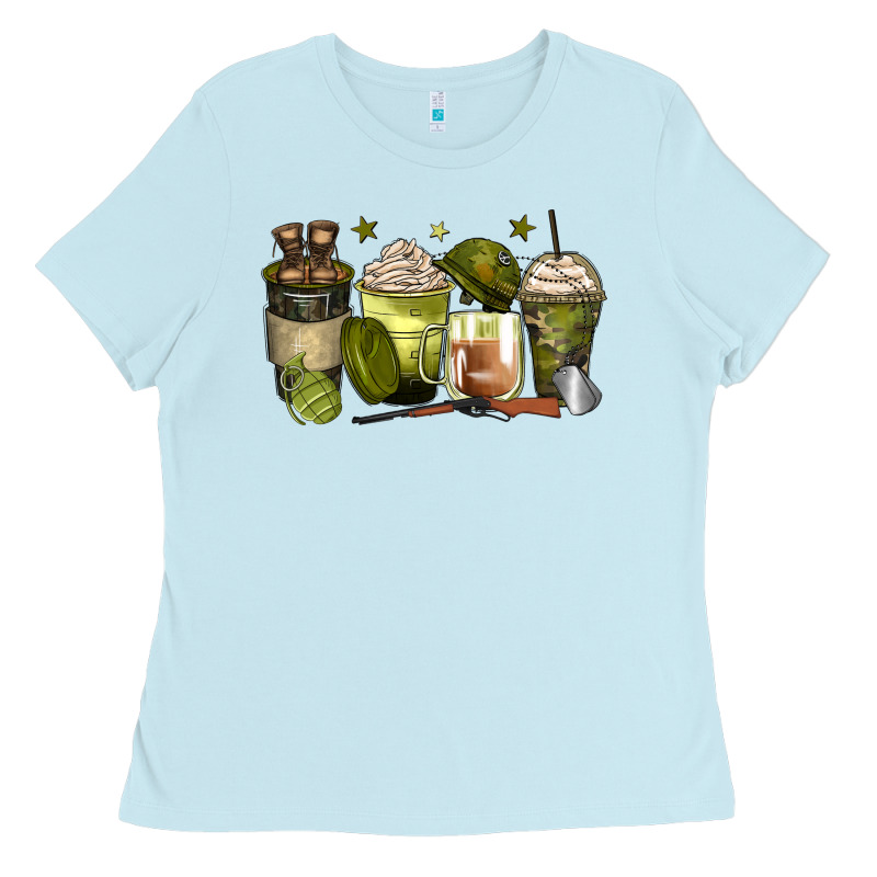 Army Coffee Cups Ladies Tee by Zillion Design Studio | Teevron