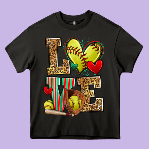Love Softball Heavy Core Tee Designed By Zillion Design Studio