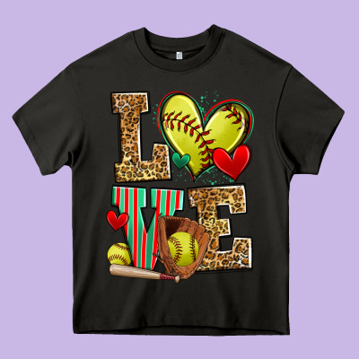 Love Softball Heavy Core Tee Designed By Zillion Design Studio
