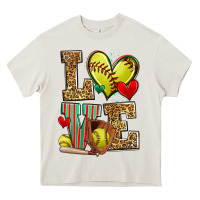 Cream love softball Heavy Core Tee - Zillion Design Studio