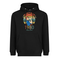Black Vintage 1980 Original Parts Women 40th Birthday Heavyweight Hoodie - Bettercallsaul