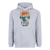 Heather Grey Vintage 1980 Original Parts Women 40th Birthday Heavyweight Hoodie - Bettercallsaul