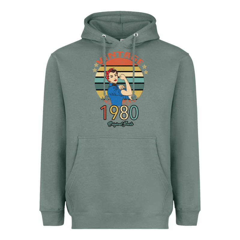 Vintage 1980 Original Parts Women 40th Birthday Heavyweight Hoodie by Bettercallsaul | Teevron
