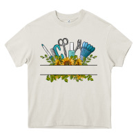 Cream customize nail tools with sunflower Heavy Core Tee - BarkalooDesign