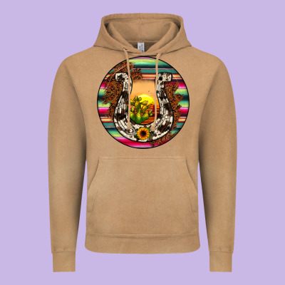 Horseshoe Circle Vintage Hoodie Designed By Jahusdesignshop