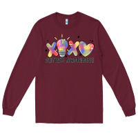 Burgundy autism awareness Long Sleeve Tee - MaliasSmallBusiness