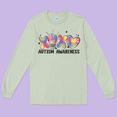 Autism Awareness Long Sleeve Tee Designed By Maliassmallbusiness