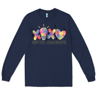 Navy autism awareness Long Sleeve Tee - MaliasSmallBusiness