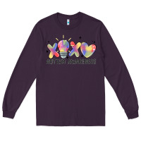 Plum autism awareness Long Sleeve Tee - MaliasSmallBusiness