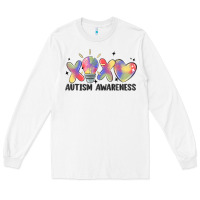 White autism awareness Long Sleeve Tee - MaliasSmallBusiness