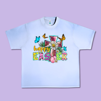 Happy Easter Cross Urban Heavy Tee Designed By Barkaloodesign