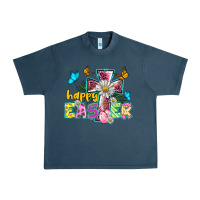 Midnight Navy happy easter cross Urban Heavy Tee - BarkalooDesign