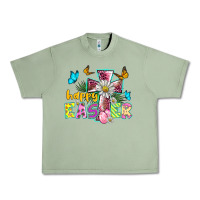 Oil Green happy easter cross Urban Heavy Tee - BarkalooDesign
