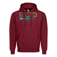 Burgundy Blessed Life Zipper Hoodie - BundleAndBundleShop