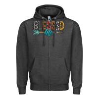 Charcoal Heather Blessed Life Zipper Hoodie - BundleAndBundleShop