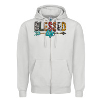 Dove Grey Blessed Life Zipper Hoodie - BundleAndBundleShop