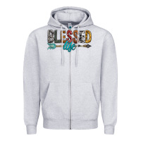 Heather Grey Blessed Life Zipper Hoodie - BundleAndBundleShop