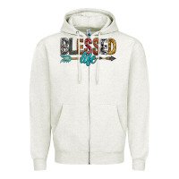 Oatmeal Heather Blessed Life Zipper Hoodie - BundleAndBundleShop