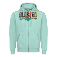 Seafoam Blessed Life Zipper Hoodie - BundleAndBundleShop