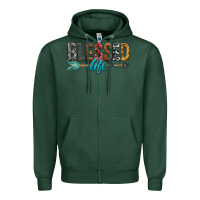 Sports Green Blessed Life Zipper Hoodie - BundleAndBundleShop
