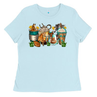 Baby Blue horses coffee cups Ladies Tee - Zillion Design Studio