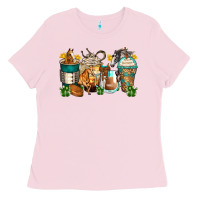 Bubblegum Pink horses coffee cups Ladies Tee - Zillion Design Studio