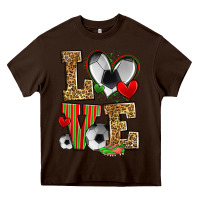 Chocolate Brown love soccer Heavy Core Tee - Zillion Design Studio