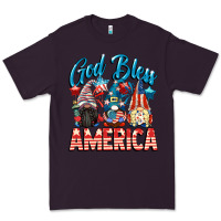 Plum God blessed America gnomes 4th of July Premium Tee - CowGirlArtShop