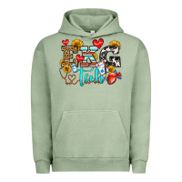 Pigment Oil Green ekg tech Urban Hoodie - OliviaCreatesArt