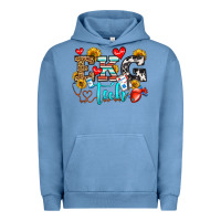 Pigment Pebble Blue ekg tech Urban Hoodie - OliviaCreatesArt