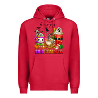Cardinal happy hallothanksmas skeleton coffee cups Premium Hoodie - texasbilliewilder