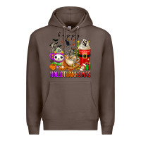 Coffee happy hallothanksmas skeleton coffee cups Premium Hoodie - texasbilliewilder
