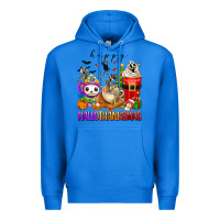 True Royal happy hallothanksmas skeleton coffee cups Premium Hoodie - texasbilliewilder
