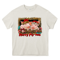 Cream merry pig mas Heavy Core Tee - RanaPortraitStore